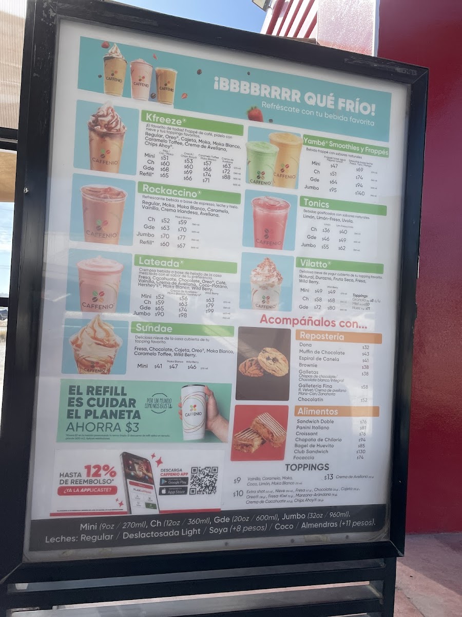 CAFFENIO Oasis Menu - Image 1